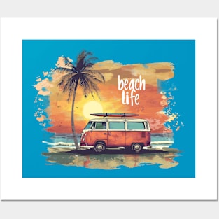 Beach Life Surf and Palm Posters and Art